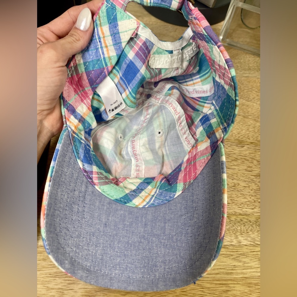 "VINEYARD VINES" New wot Whale Cap plaid Adjusts to fit all - Picture 5 of 7